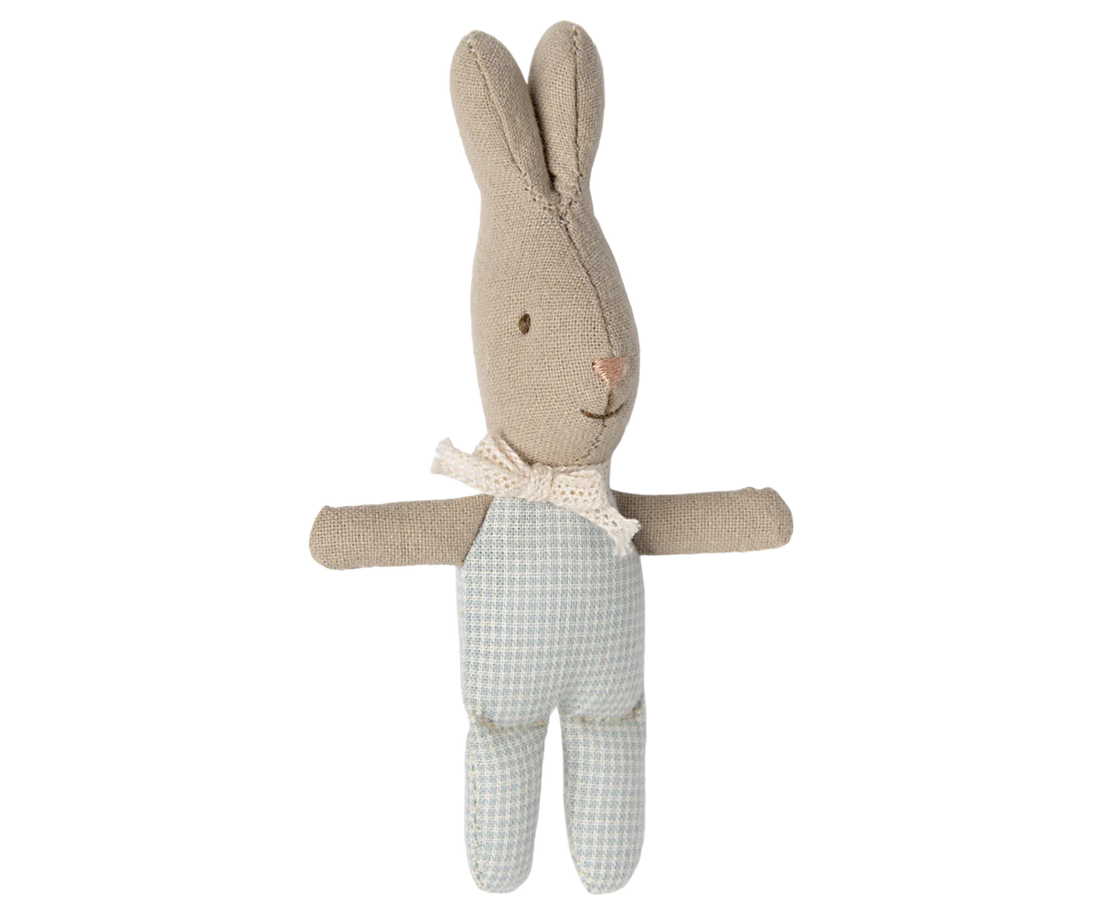 Maileg - Hase micro hellblau karo