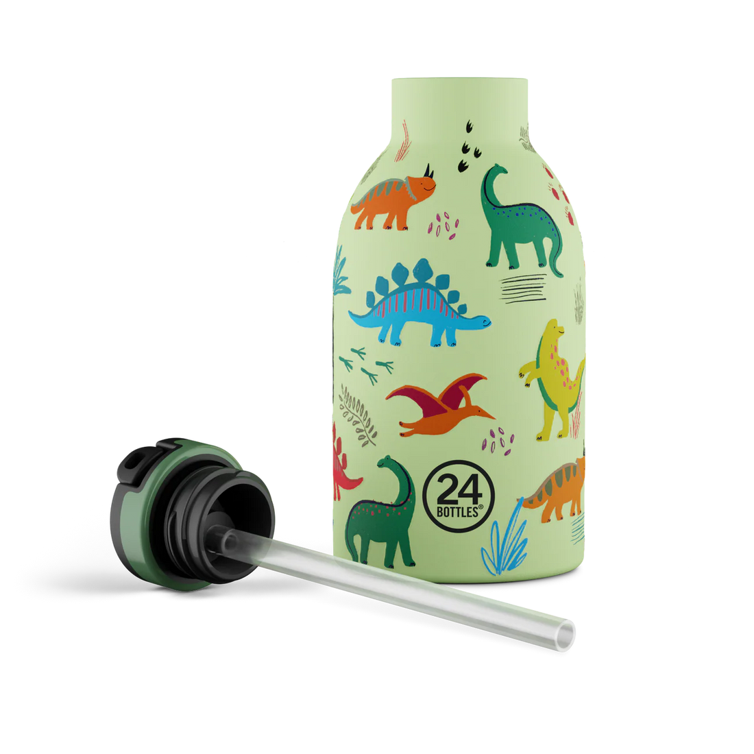24 Bottles - Thermo Trinkflasche 330ml Dino grün
