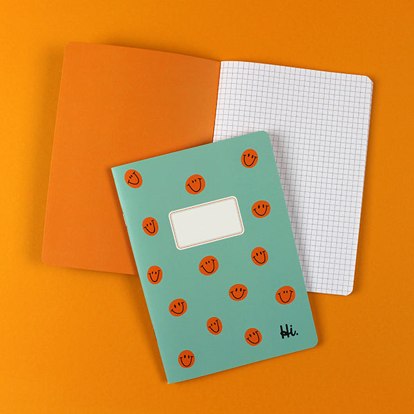Ava & Yves - Notizheft smile, mint-orange