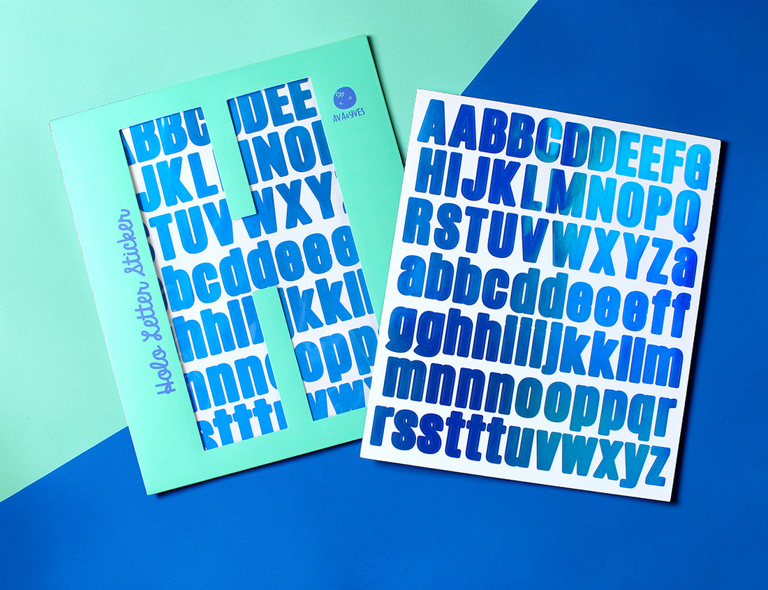 Ava & Yves - Buchstabensticker, blau