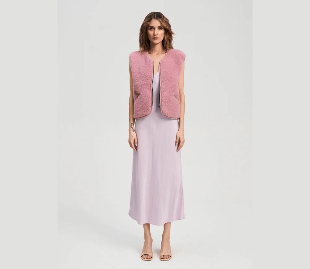 Alwero - Kuschelige Damen Wollweste POS pink