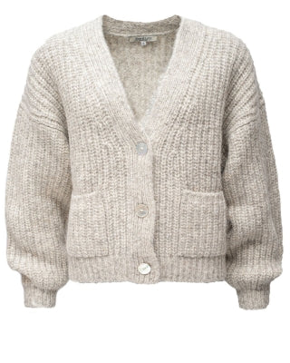 Alma & Lovis - Strickjacke Alpaka/ Baumwolle hellgrau