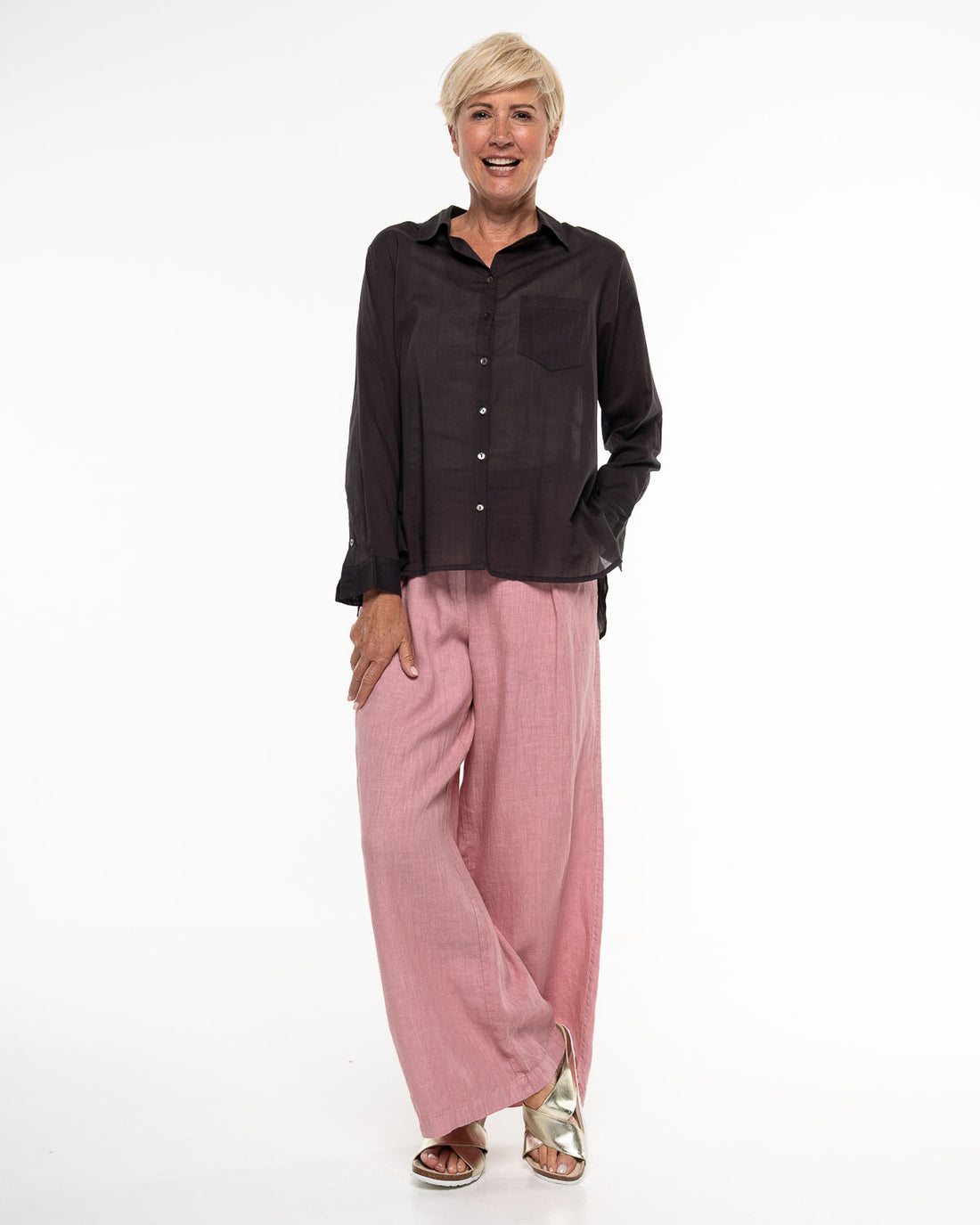Alma & Lovis - Hemdbluse Bio-Baumwolle braun