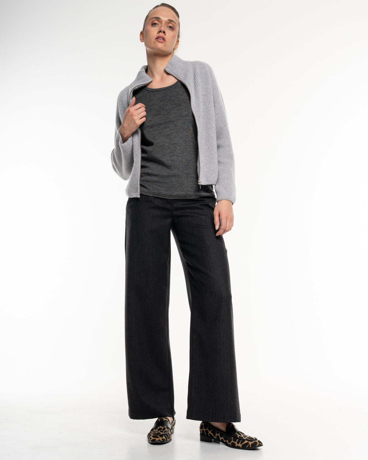 Alma & Lovis - Hose Marlene aus Wolle Dunkelgrau