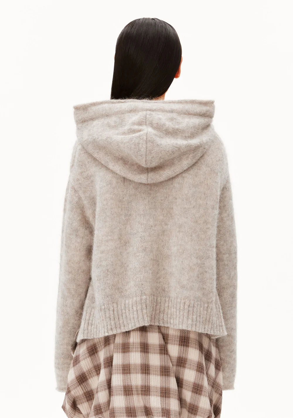 Armedangels - Strickpullover mit Kapuze, grau