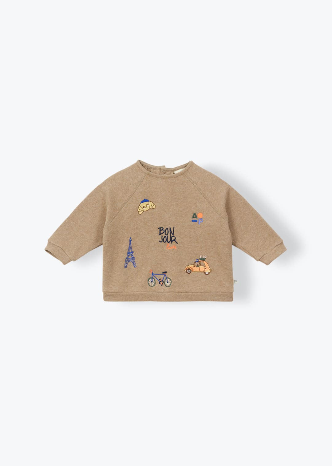 Arsène et les Pipelettes - Baby Sweatshirt Bonjour Paris beige