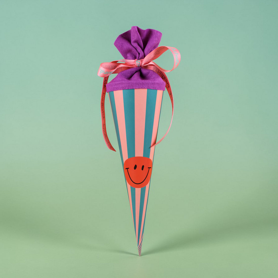 Ava & Yves - Kleine Schultüte 35cm, Streifen grün/rosa