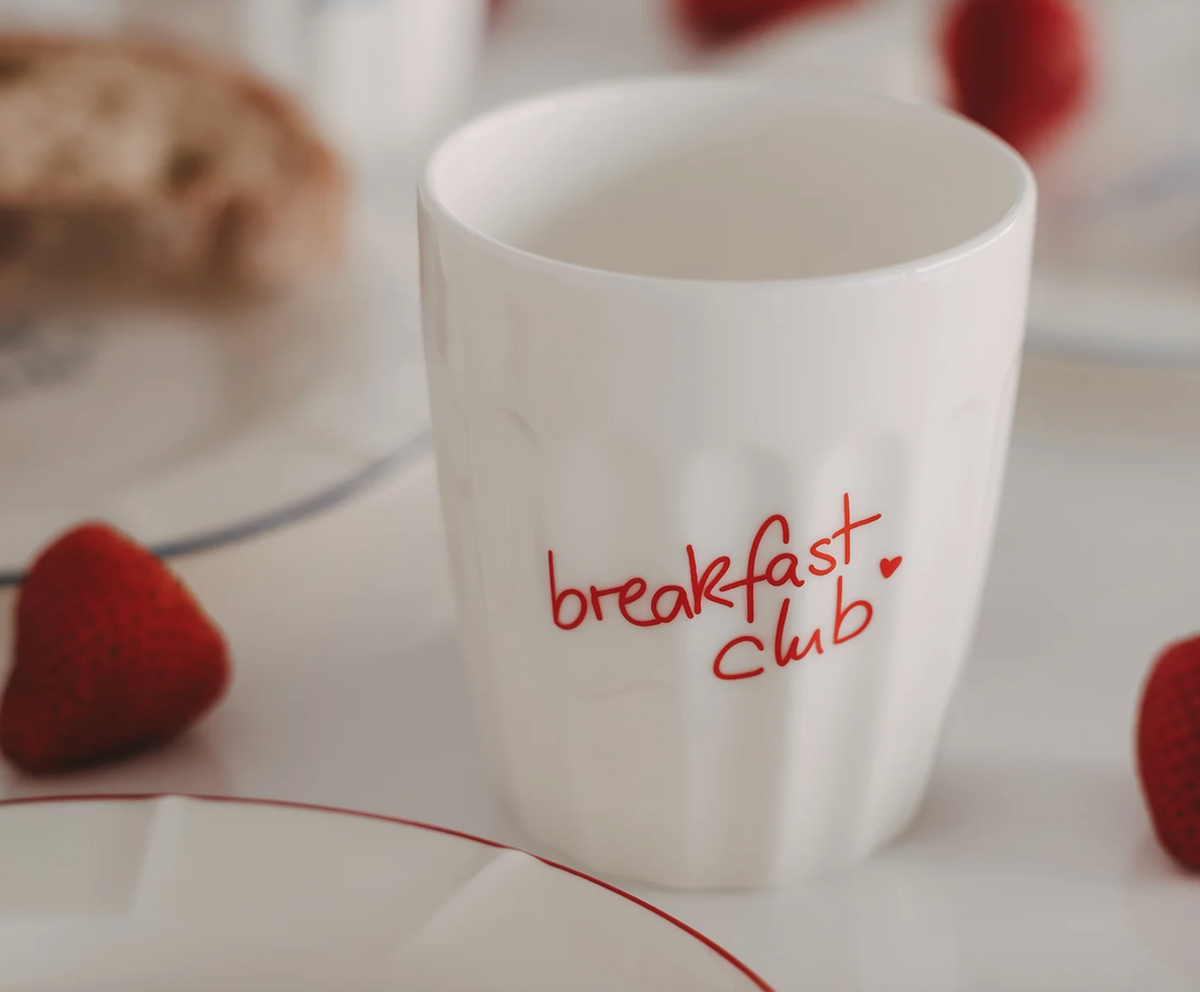 Eulenschnitt - Becher Breakfast club rot