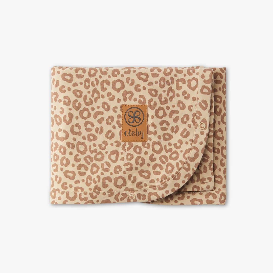 Cloby - Babydecke/ Sonnenschutz mit UV-Schutz 50+ leopard natur