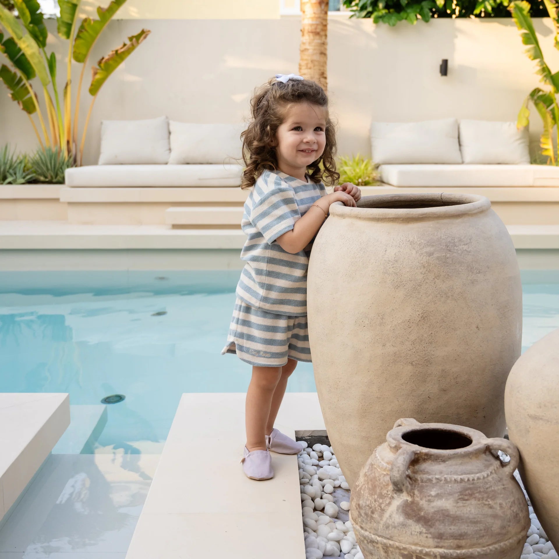 Cosy Roots - Baby T-Shirt „Terry“ blau-weiß gestreift