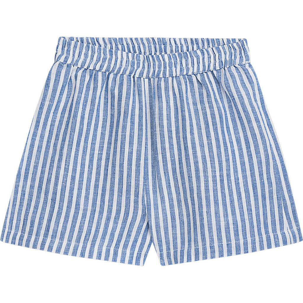 Danamade - Kinder Leinenshorts mit Scrunchie "Dstella" Streifen blau weiß MINI & ME