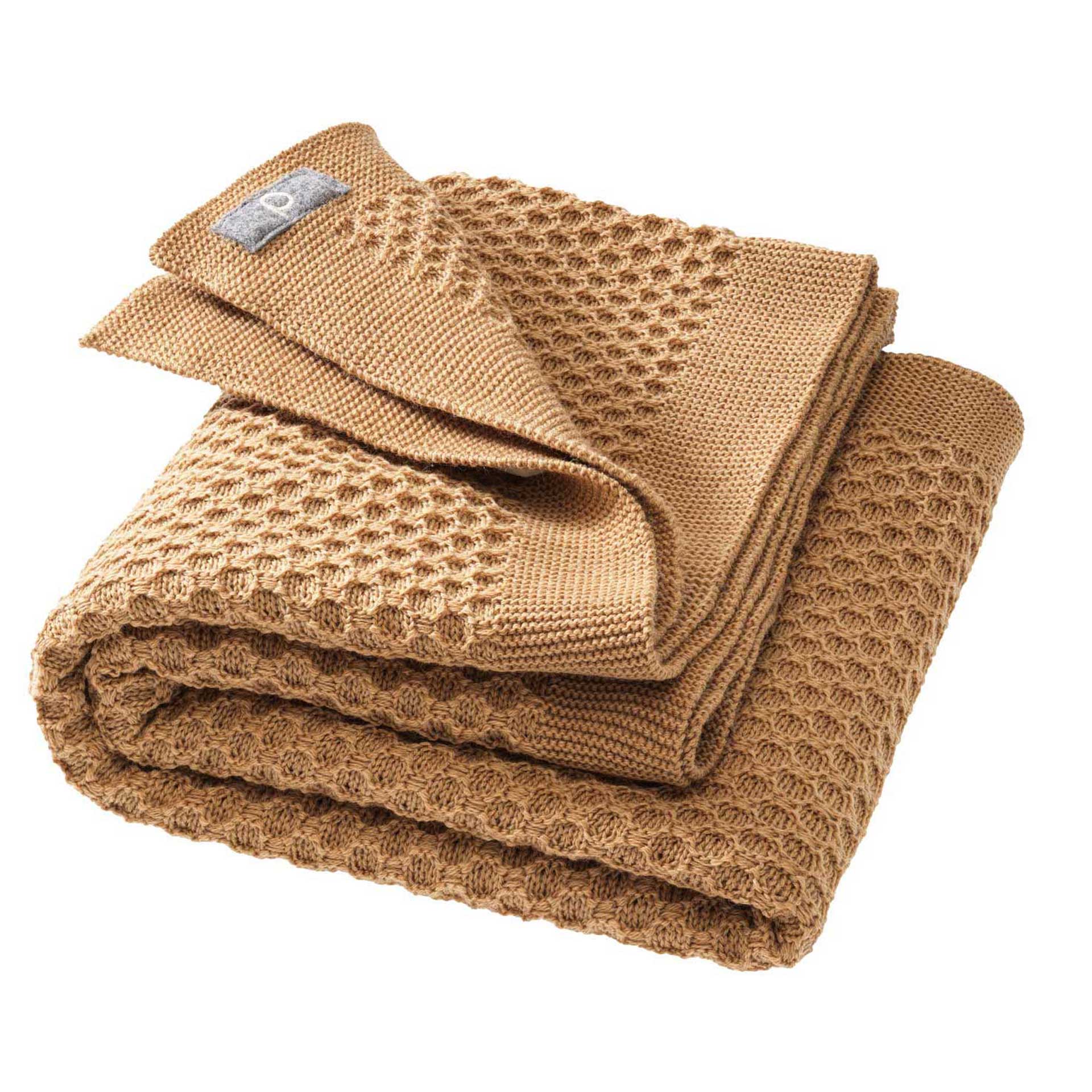 Disana - Waben-Strickdecke klein Karamell 80x100cm