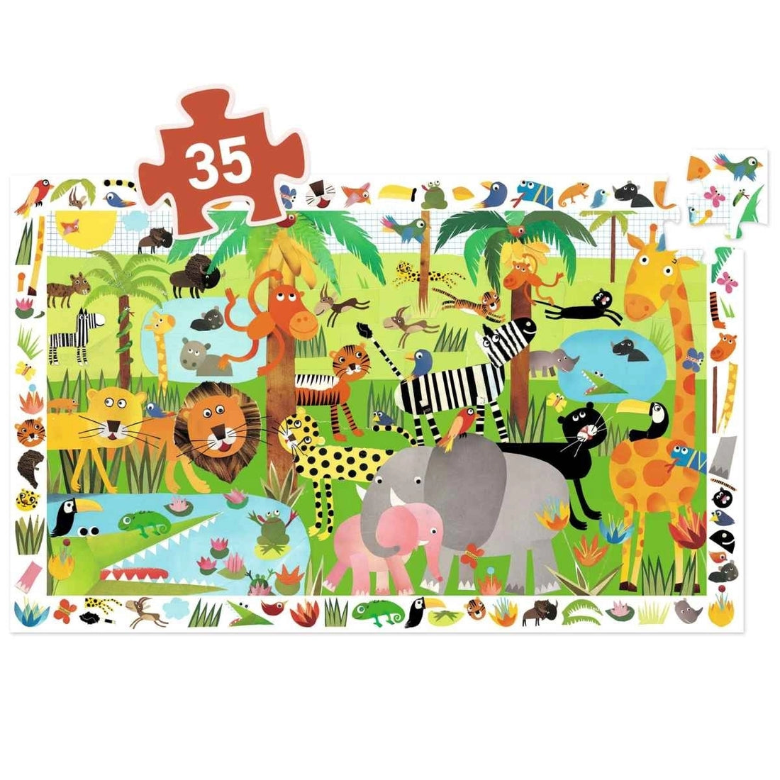 Djeco - Wimmelpuzzle Dschungel