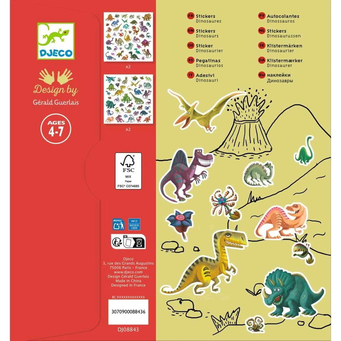 Djeco - Sticker Dinosaurier