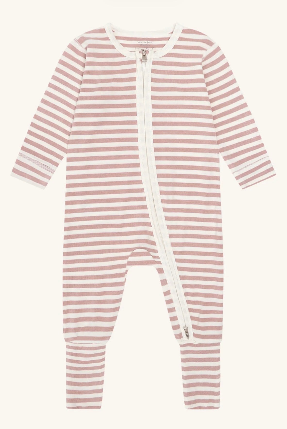 Hust & Claire - Baby Strampler rosa-weiß gestreift