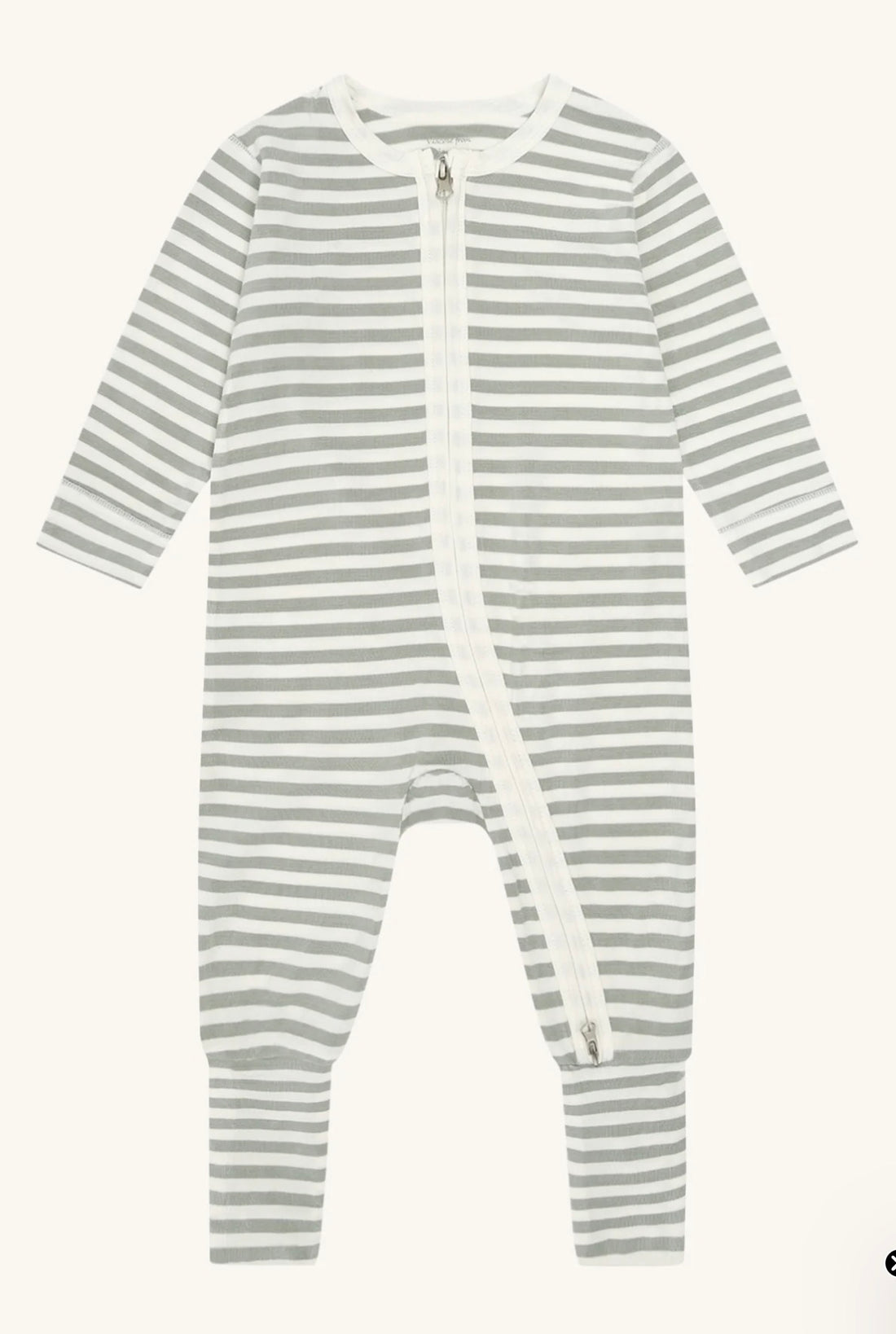 Hust & Claire - Baby Strampler grau-weiß gestreift