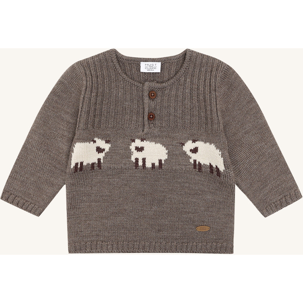 Hust & Claire - Baby Pullover aus Wolle "Schaf" beige