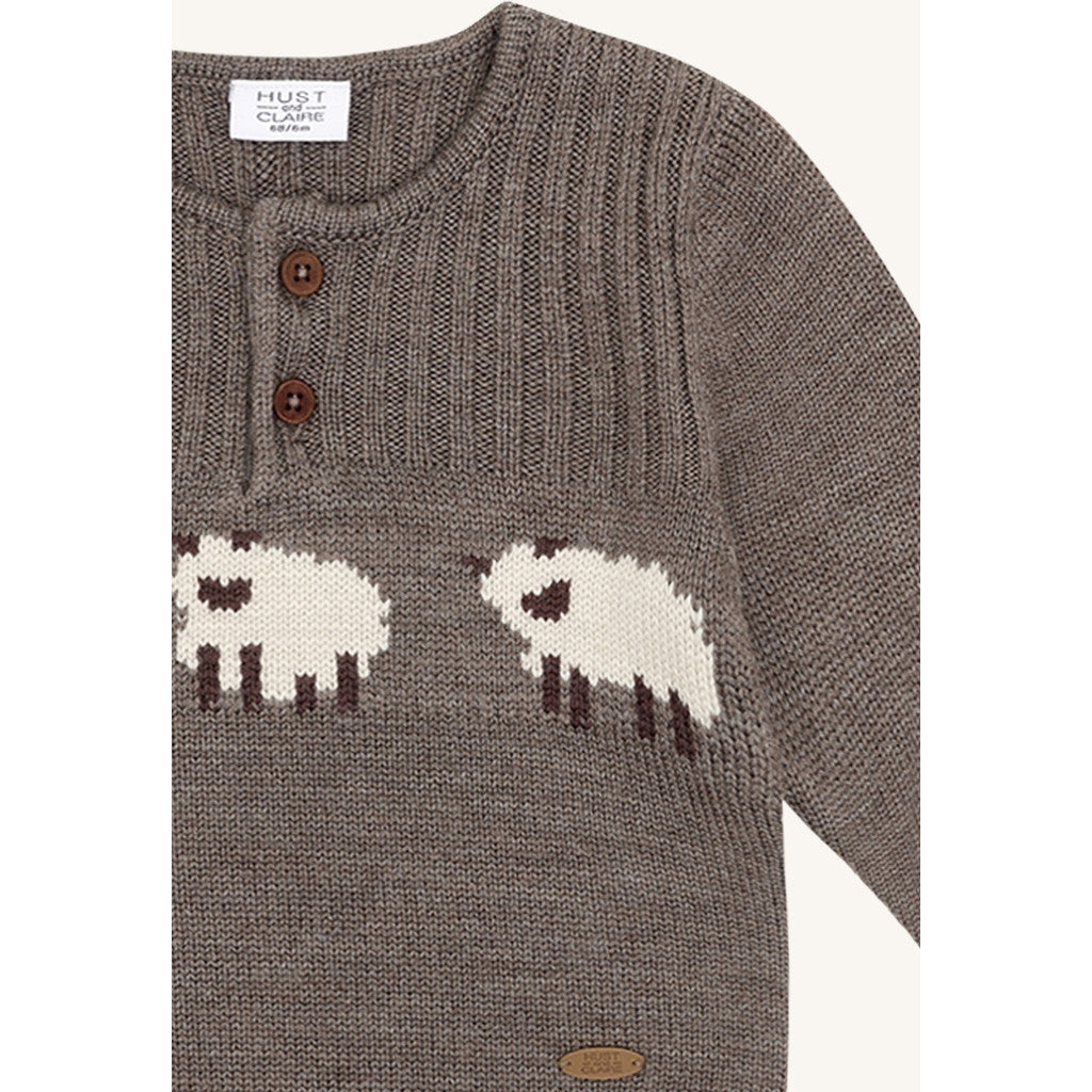 Hust & Claire - Baby Pullover aus Wolle "Schaf" beige