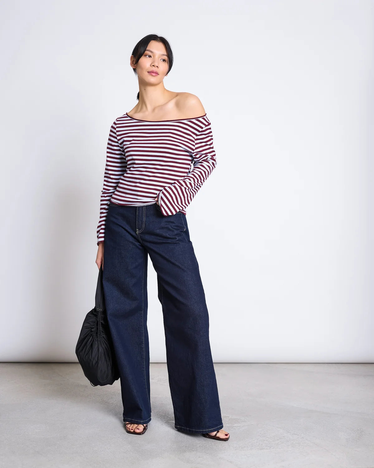 Jan ´n June - Offshoulder Langarmshirt Arba getreift Rot Blau