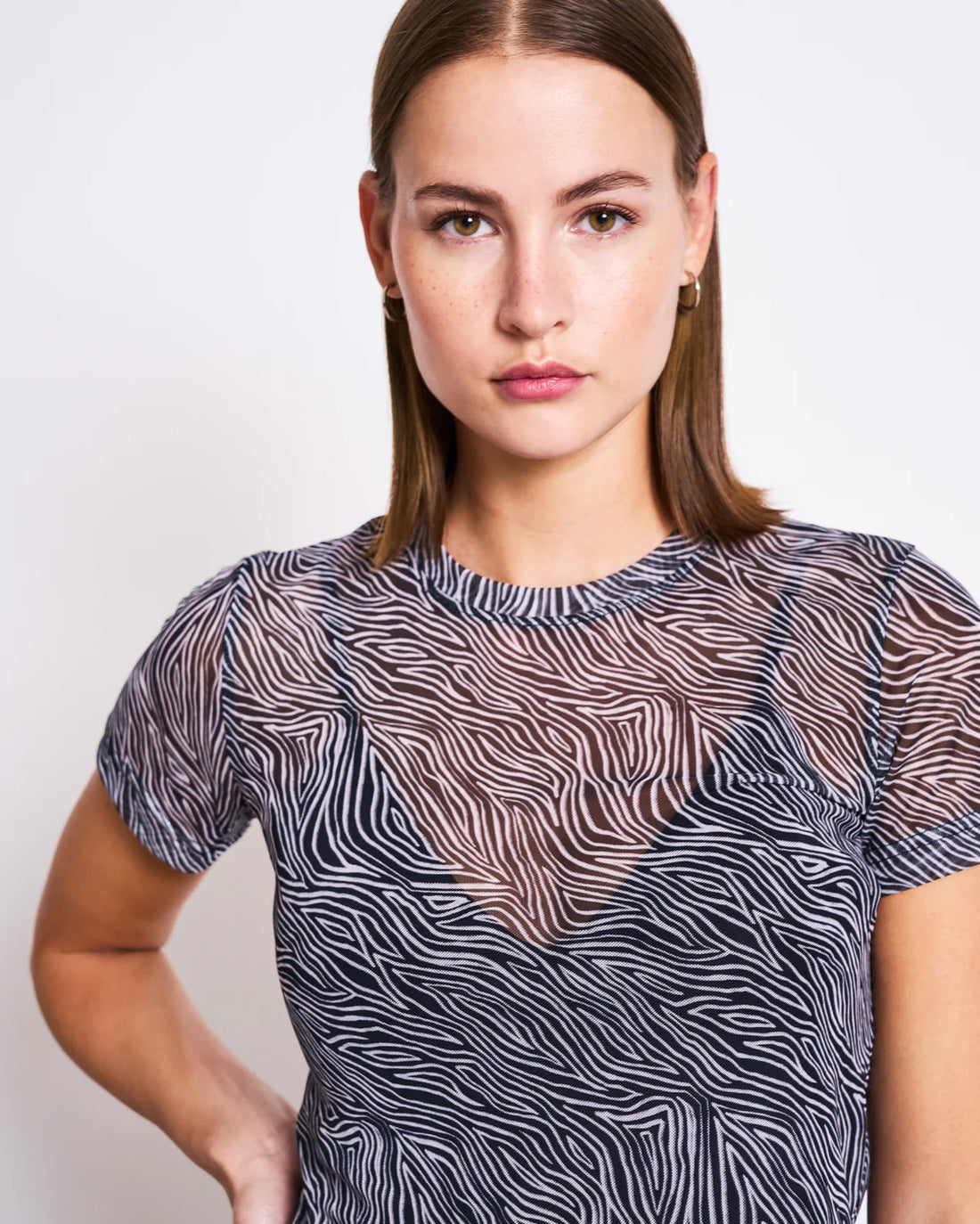 Jan ´n June - Mesh T-Shirt Evie mit Zebra-Print