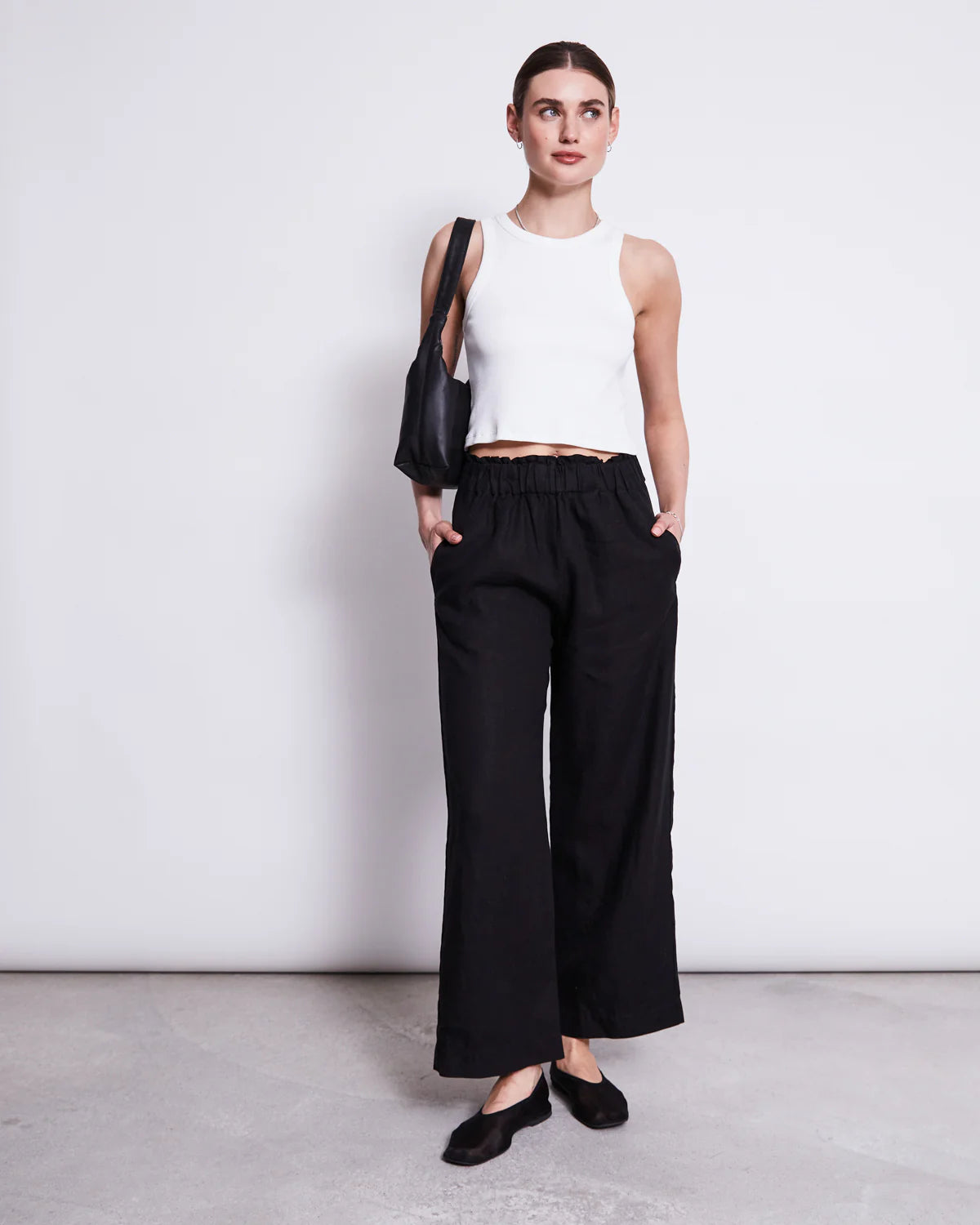 Jan ´n June - Beveren schwarze Leinenhose