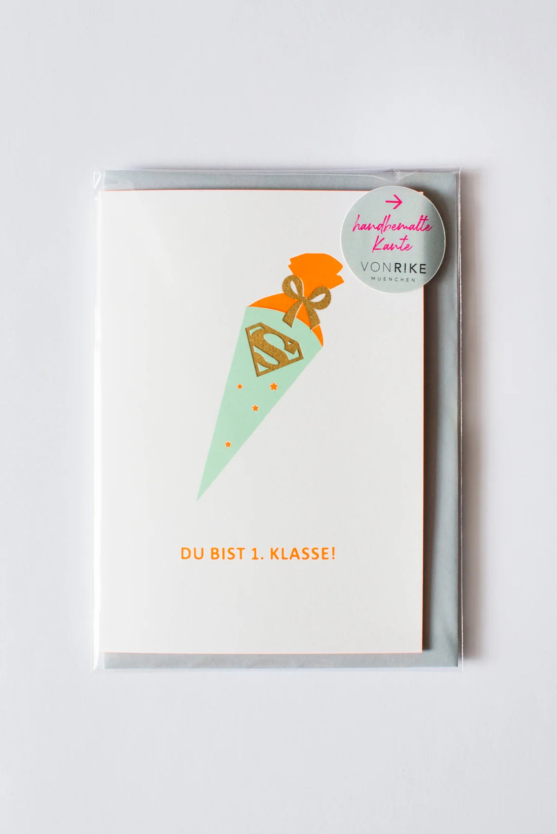 Von Rike - Karte Schulkind Grün