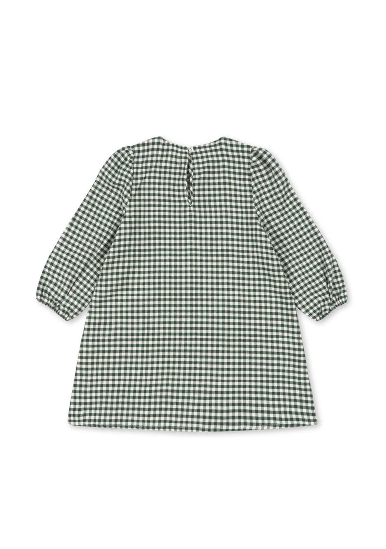 Konges Slojd - Baby Kleid "Foret" in grün kariert aus Baumwolle