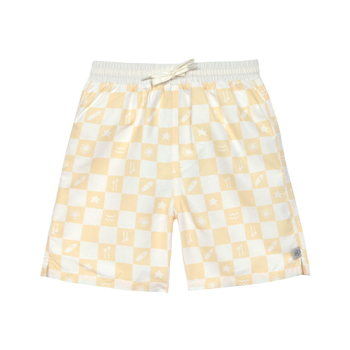 Lässig-badehose-karriert-gelb