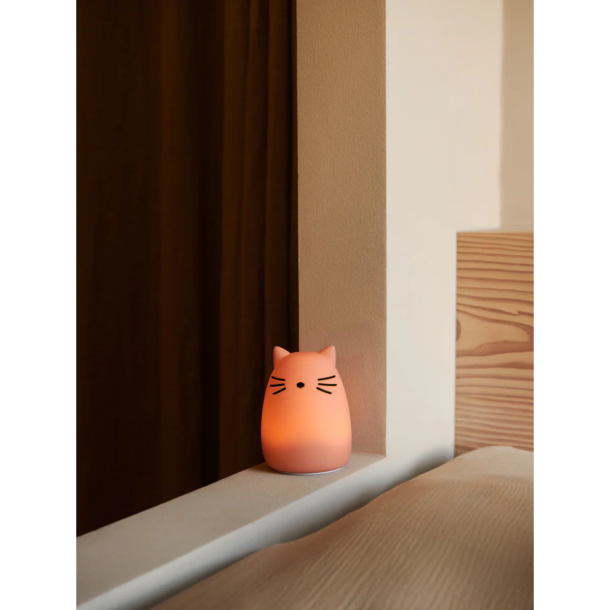 Liewood - Nachtlicht Silikon zum aufladen Katze rosa