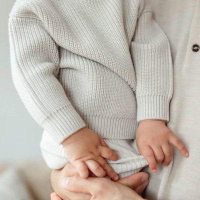 Lille Toni - Baby Pullover "Paul" beige aus Merinowolle - Strickpullover