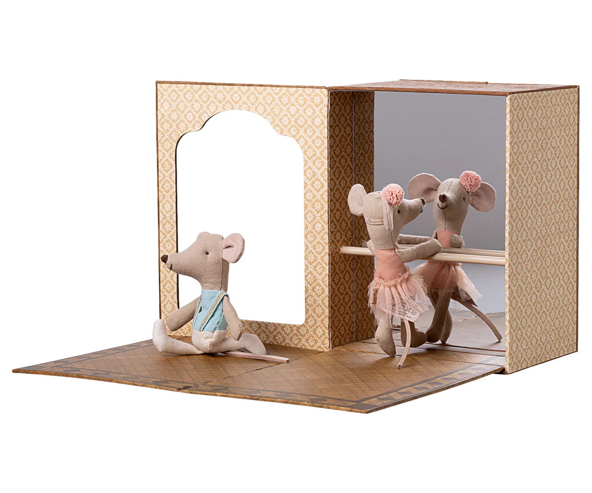 Maileg - Ballettmäuse im Tanzstudio, kleine Schwester, kleiner Bruder
