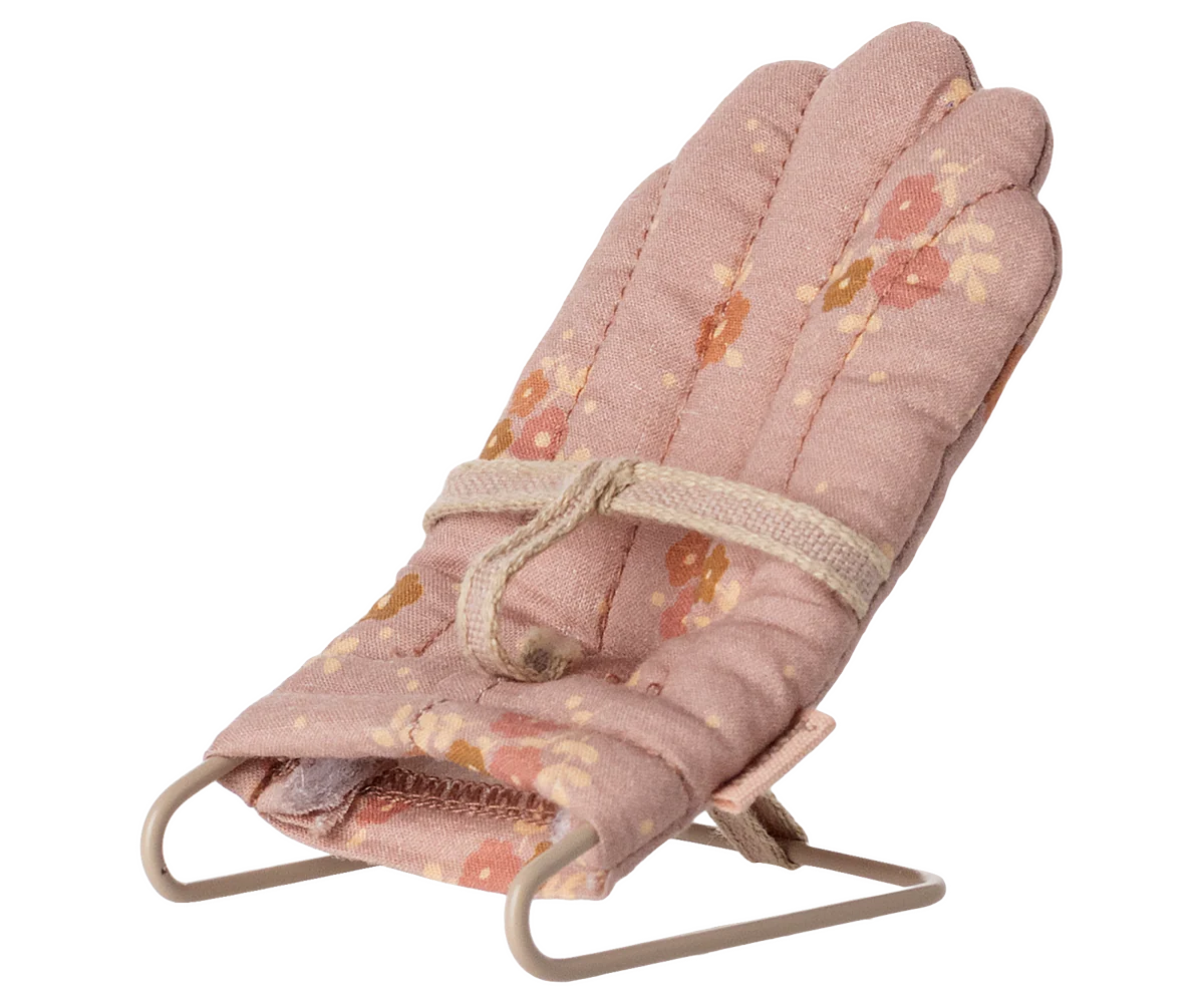 Maileg - Babysitter Wiege - rosa Blumenmuster