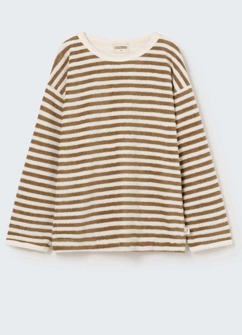 My Little Cozmo - Kinder Langarmshirt Frottee gestreift braun