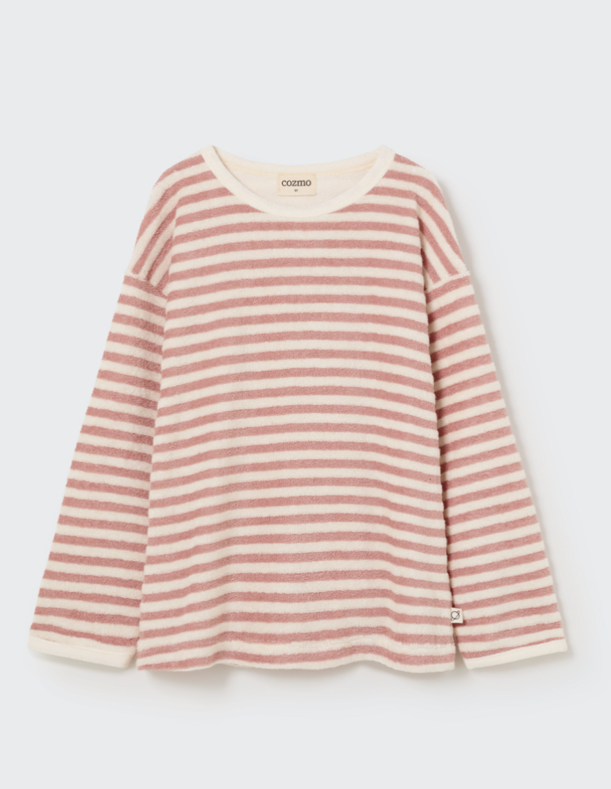 My Little Cozmo - Kinder Langarmshirt Frottee getsreift rosa