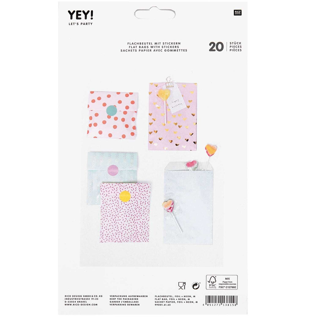 RICO DESIGN - Geschenktüten mit Stickern Mix - AURYN Shop