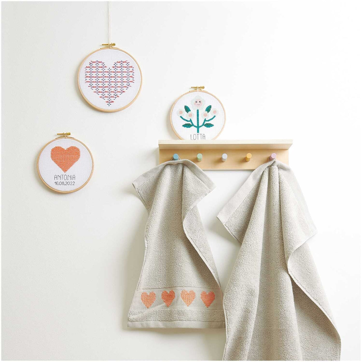RICO DESIGN - Stickpackung Geburtsbild Herz