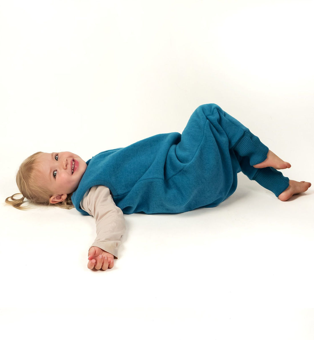 Reiff - Schlafsack mit Füßen ohne Arm Wollfleece blau