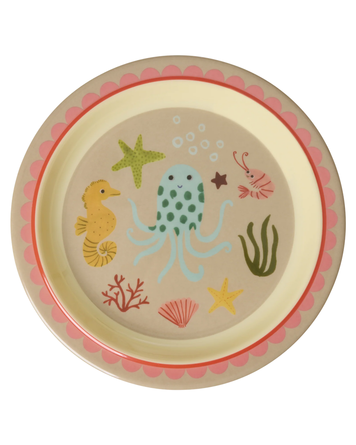 Rice - Melamin Kinderteller Ozean rosa