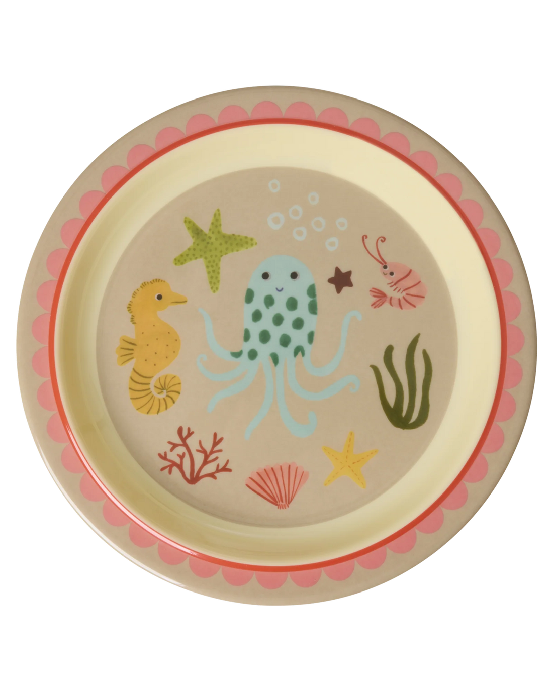 Rice - Melamin Kinderteller Ozean rosa