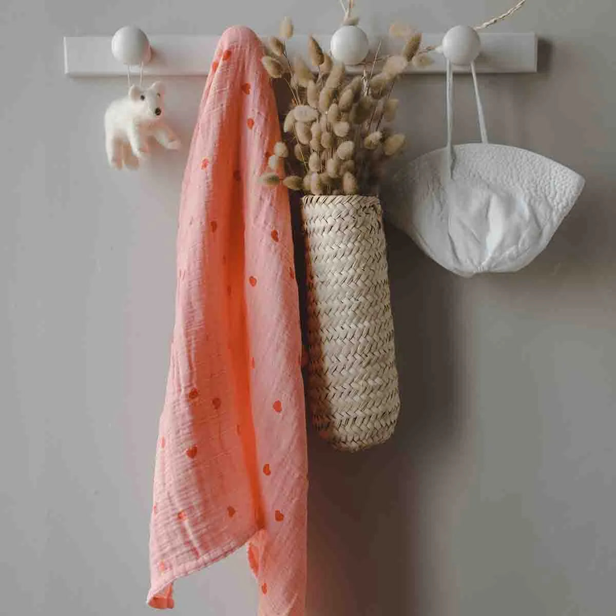 Rose in April - Swaddle Herzen rosa MINI & ME