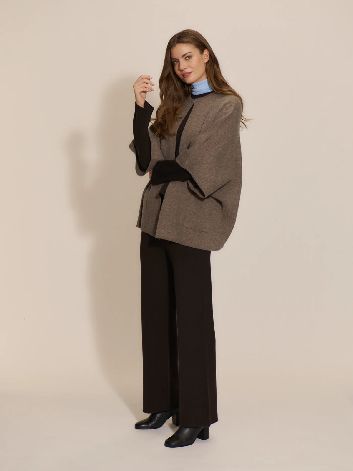 Rosemunde - Cape Strickjacke Wolle/Kaschmir Jesse braun