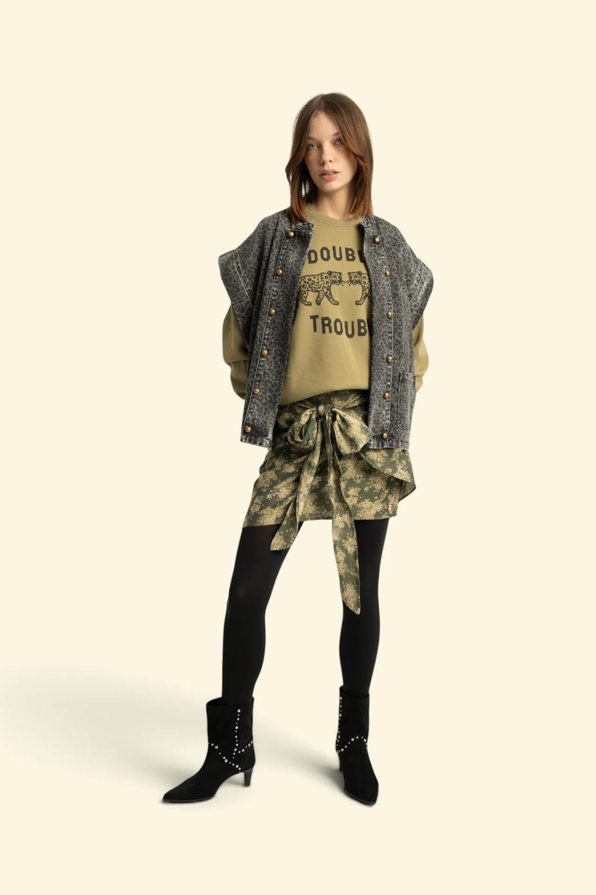 Sisters Department - Sweatshirt mit Print "Double Trouble"