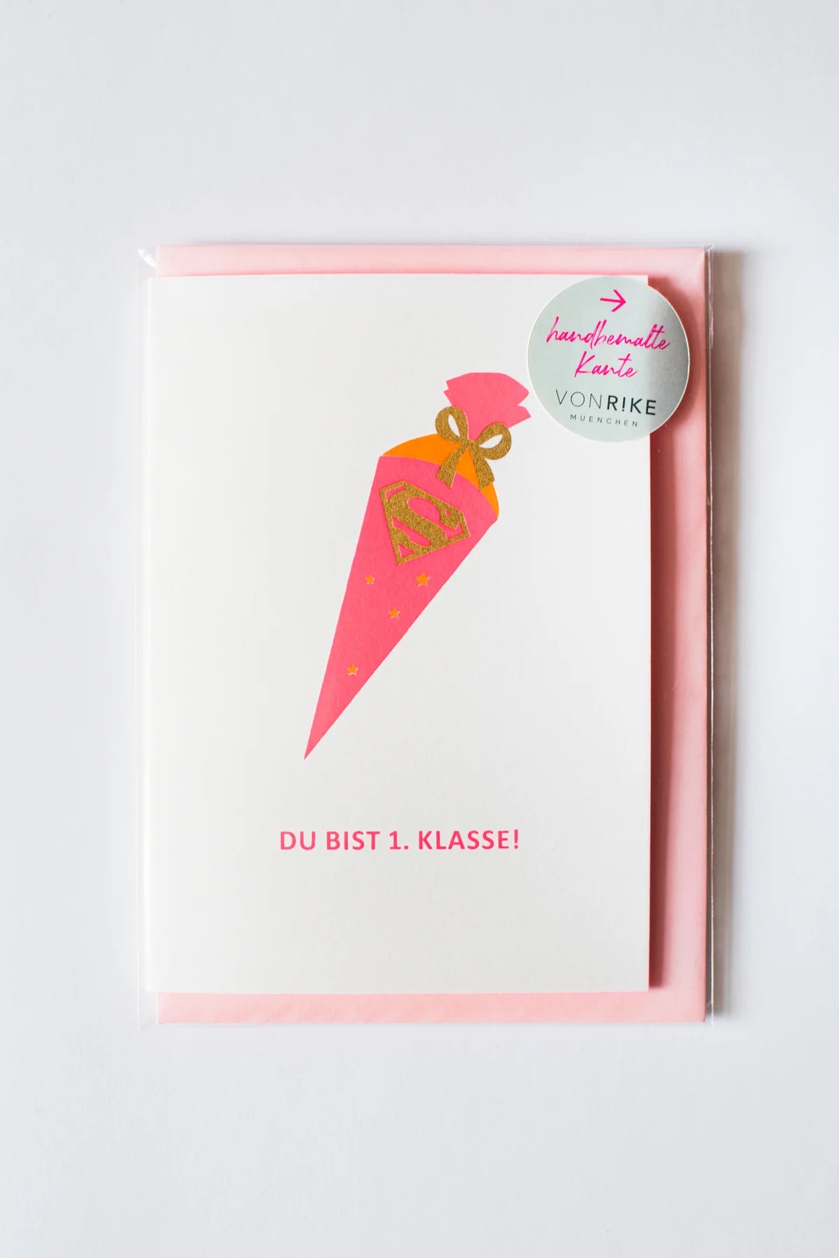 Von Rike - Karte Schulkind Pink