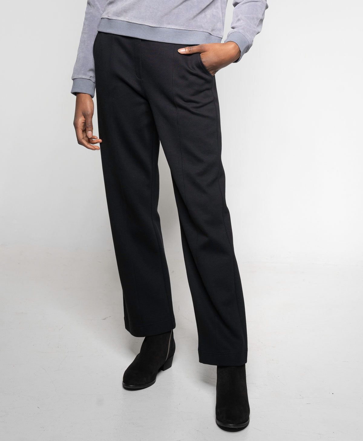 Alma & Lovis - Damen Gabardine Hose, schwarz