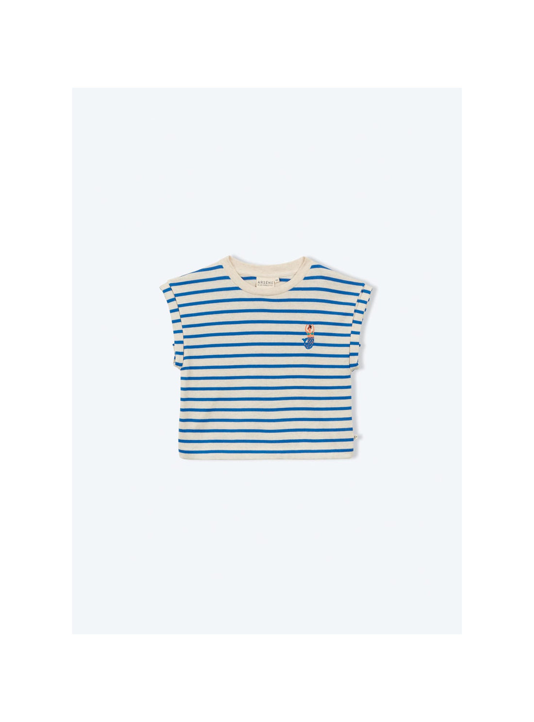 Arsène et les Pipelettes - Kinder Kurzarmshirt blau gestreift