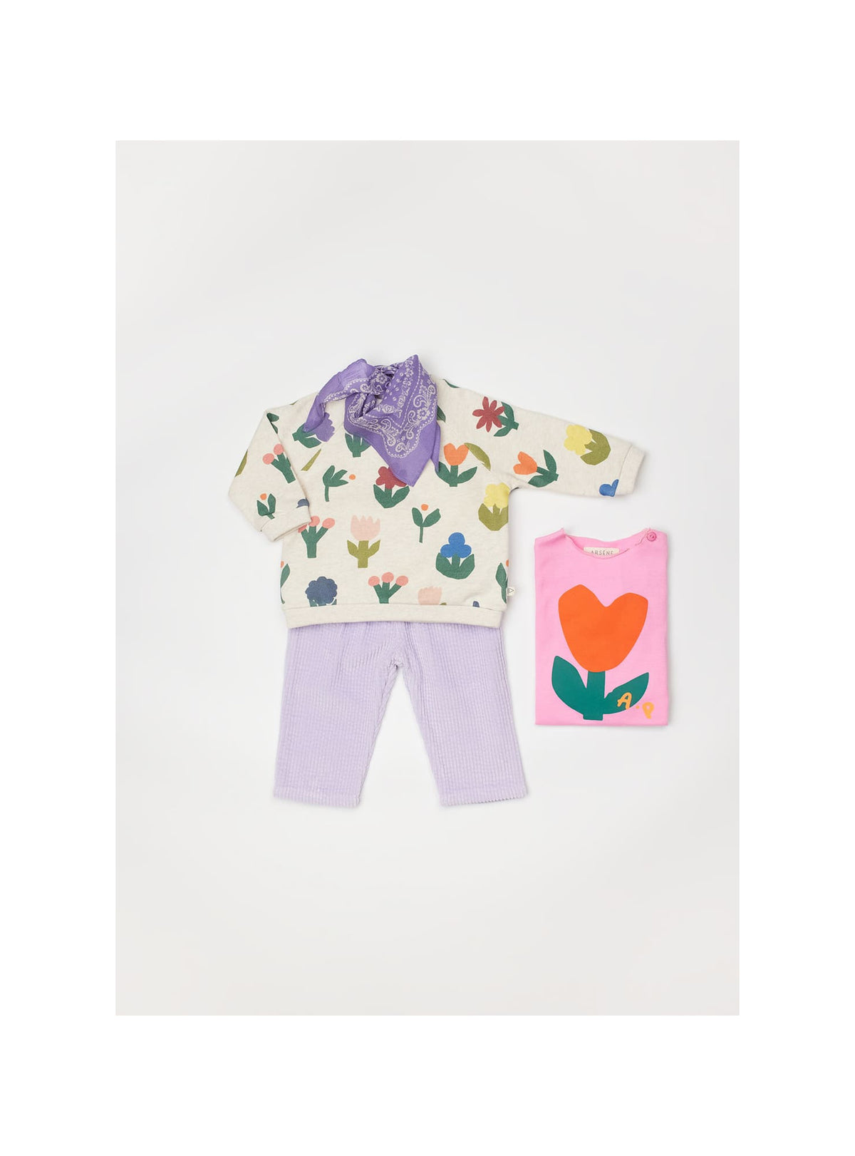 Arsène et les Pipelettes - Baby Cordhose Baumwolle (Bio) braun lila