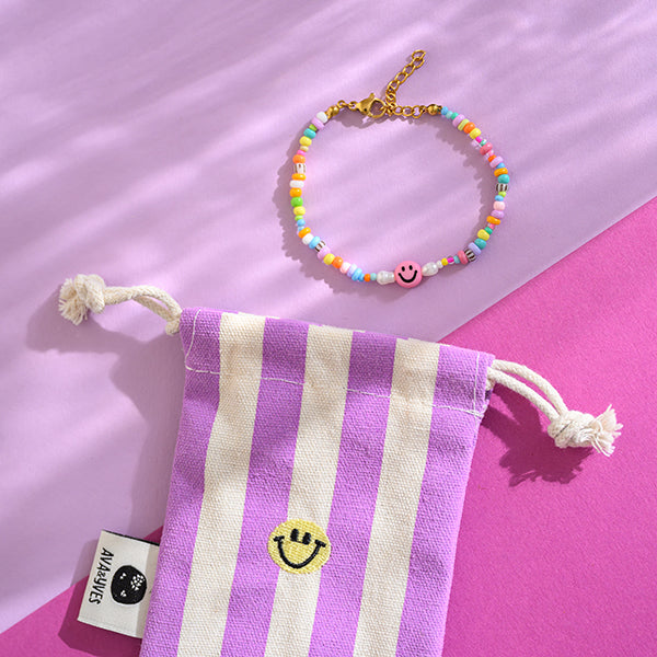 Ava & Yves -Kinder Perlenarmband bunt smile