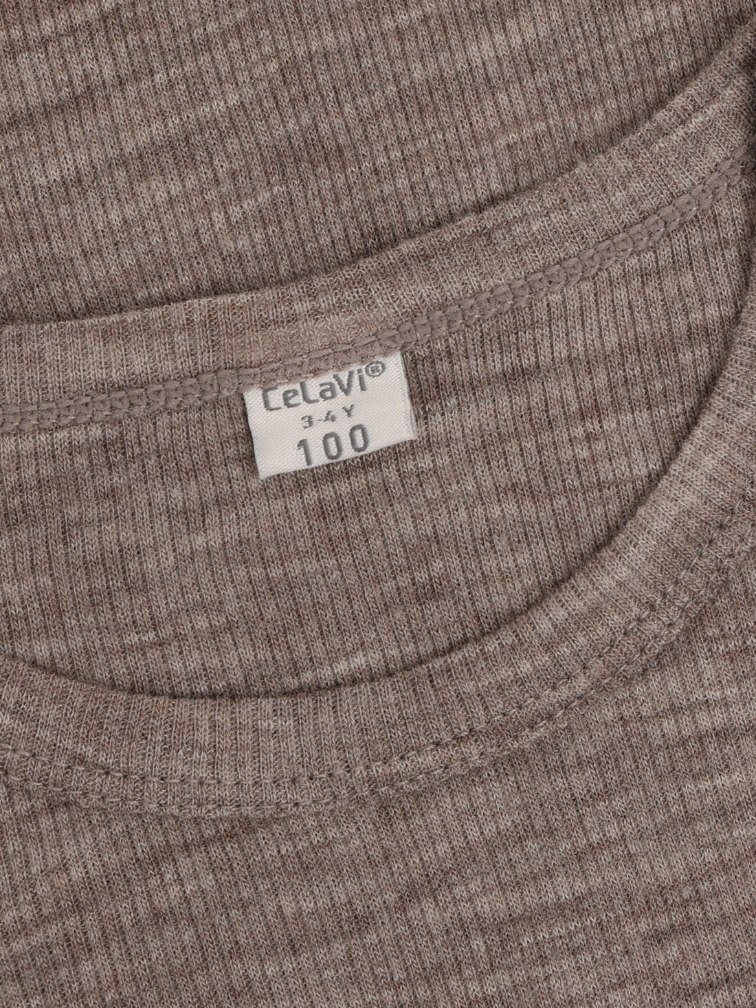 CeLaVi - Kinder Langarmshirt 100 % Wolle braun