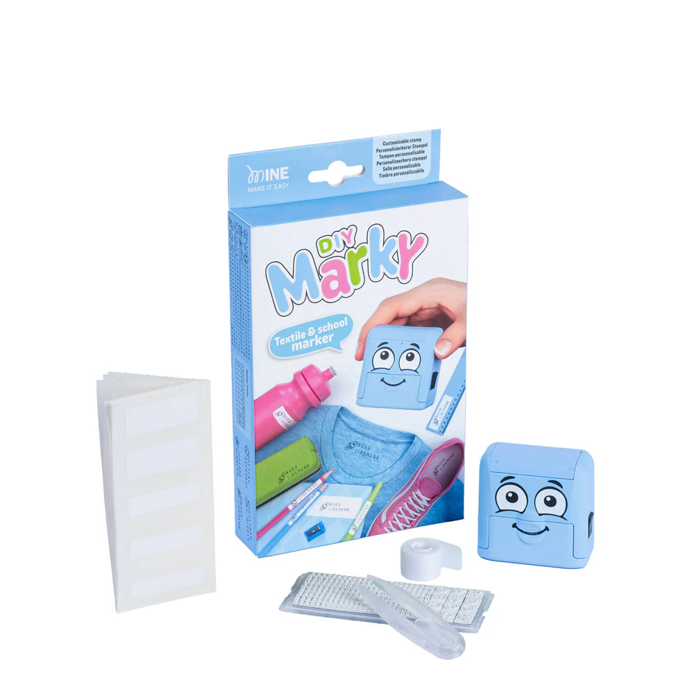 DIY Marky - Stempel zum Selbersetzen für Textilien blau