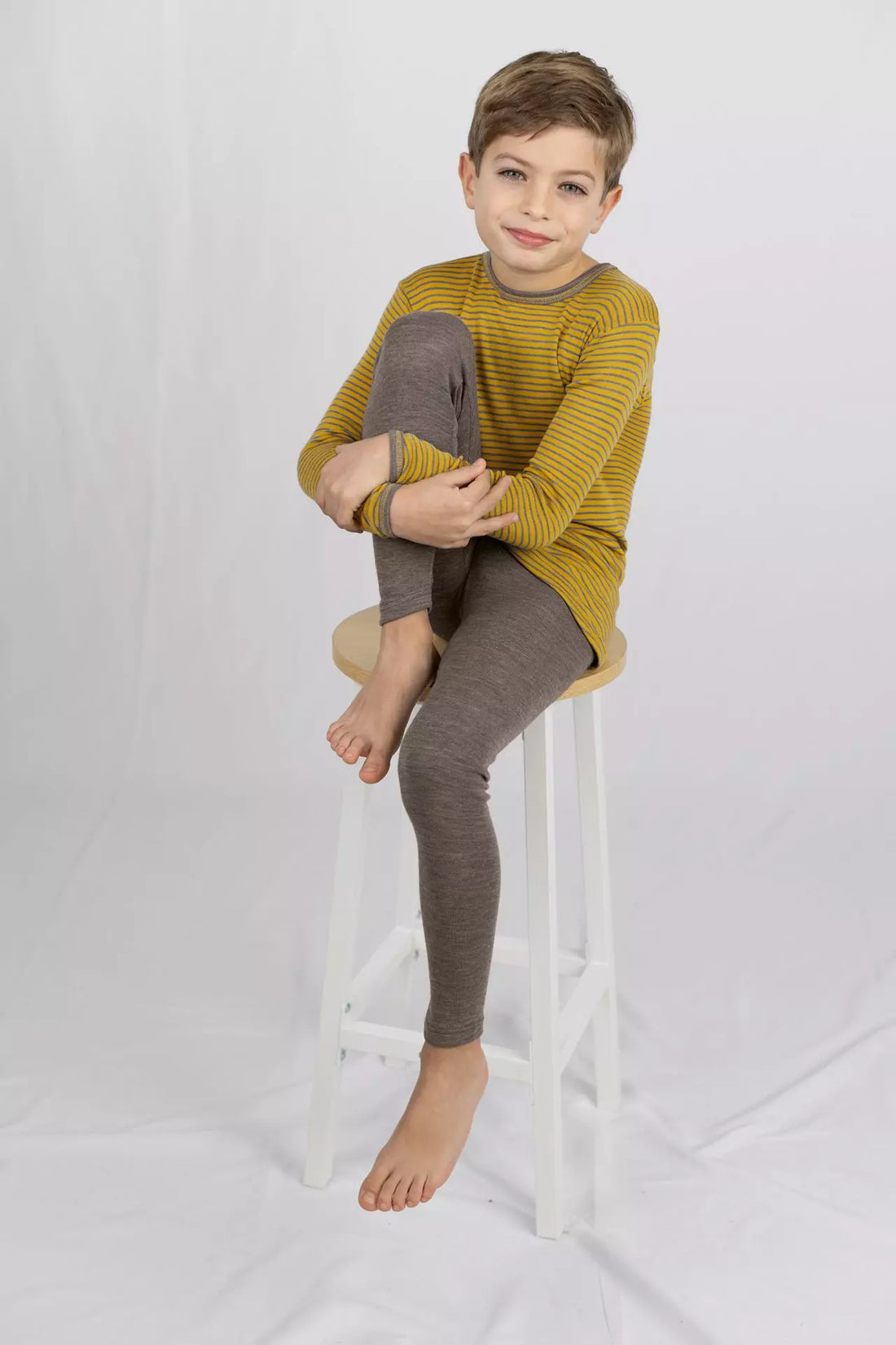 Engel - Kinder Leggings Wolle/ Seide braun aus Merinowolle-Seide-Mix für Jungen & Mädchen